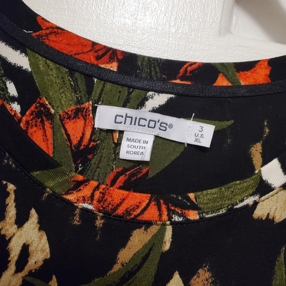 Chico's Touch of Cool Paradise Layering L/S Knit Top "Wild Poppy" Size 3-14/16 - Picture 6 of 11